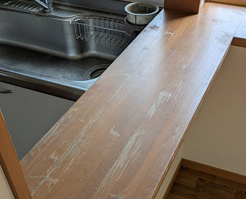 カウンターの傷み